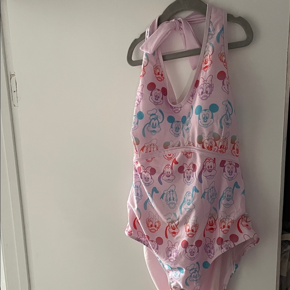 Disney Pink One Piece Swimsuit with Mickey Mouse Print